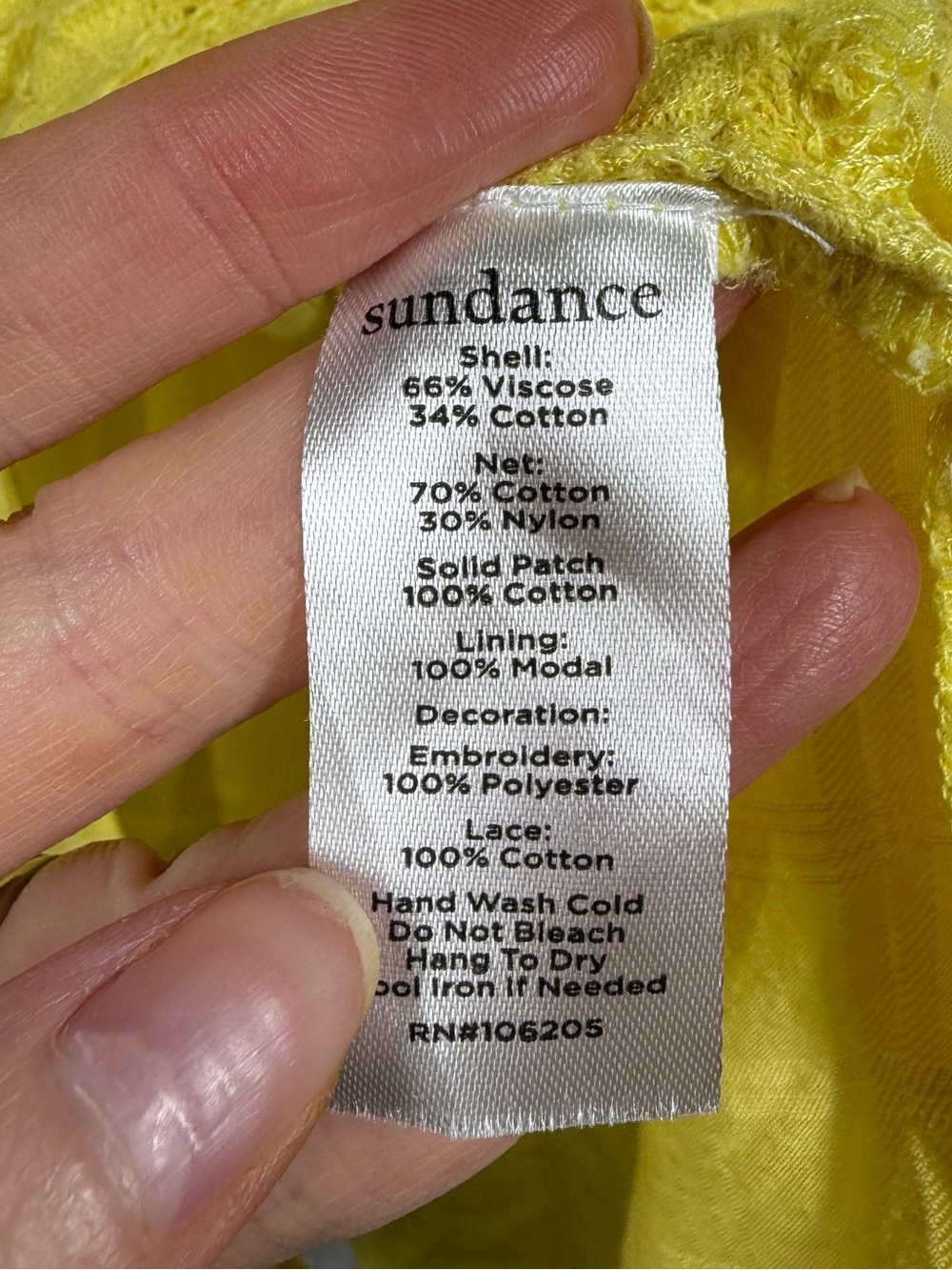 Sundance Yellow Lace Floral Garbo Button Up Top - Picture 4 of 6